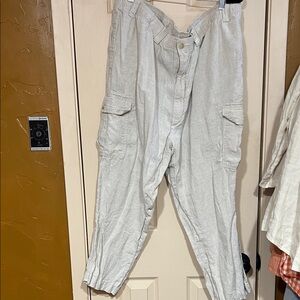 Men's 100% linen Cargo Pants